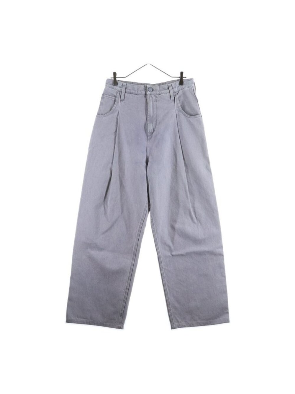 Louis Vuitton 19 AW Tuck Wide Denim Pants Gray